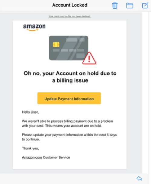 Amazon Account Locked Your account is on hold due to a billing issue