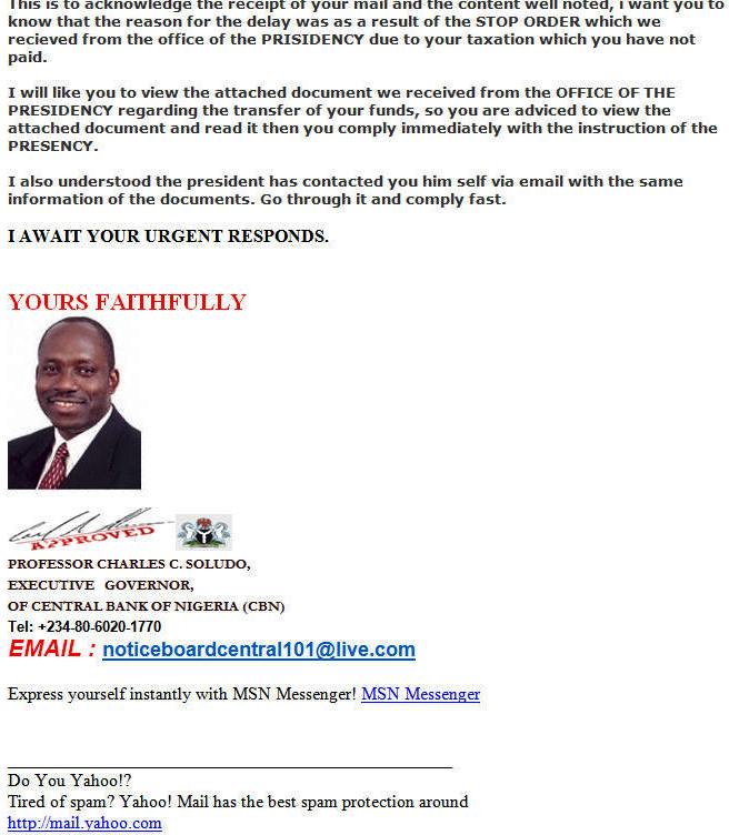 Nigerian scam letters